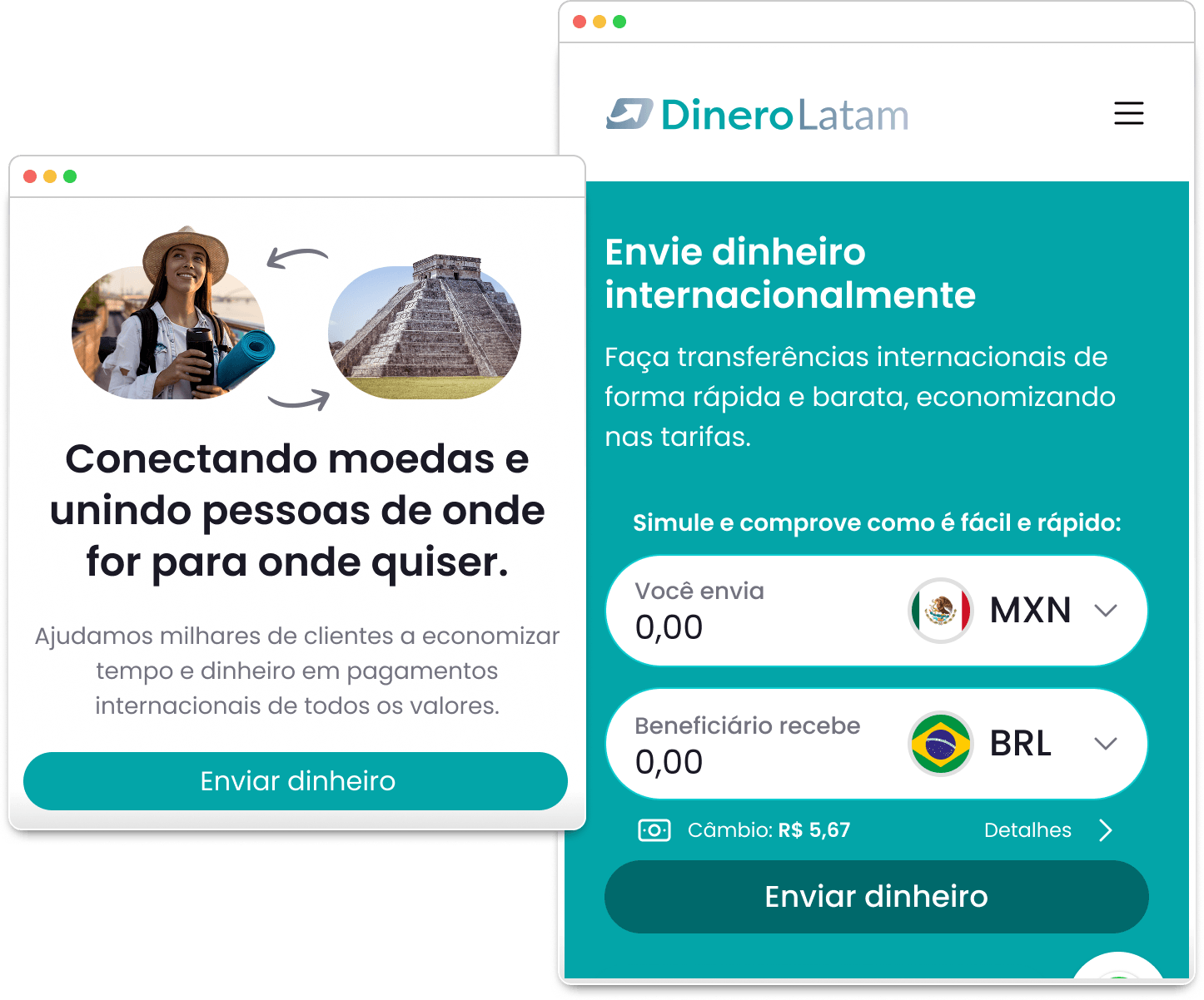 Cliente utilizando a plataforma financeira Dinero Latam