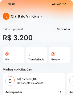 Aplicativo de uma segunda plataforma bancária whitelabel