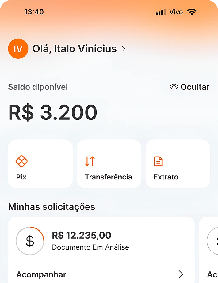 Aplicativo de uma segunda plataforma bancária whitelabel