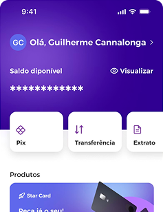 Aplicativo de uma plataforma bancária whitelabel